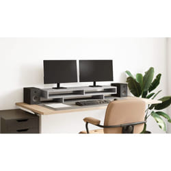 Supporto Monitor Grigio Cemento 100x27x15cm Legno Massello Pino vidaXL911323