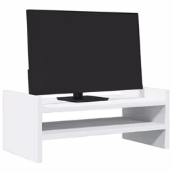 vidaXL Supporto per Monitor Bianco 50x27x20 cm in Truciolato - Vista aggiuntiva 3