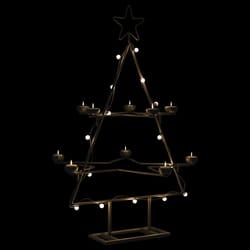 vidaXL Albero di Natale Decorativo in Metallo Nero 75 cm