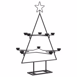 vidaXL Albero di Natale Decorativo in Metallo Nero 75 cm - Vista aggiuntiva 2