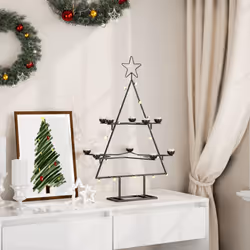vidaXL Albero di Natale Decorativo in Metallo Nero 75 cm - Vista aggiuntiva 3