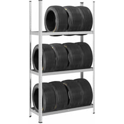 Vidaxl - Ripiano per Pneumatici a 3 Strati Argento 110x40x200 cm Acciaio