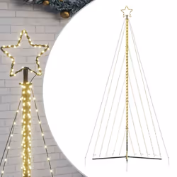 vidaXL Albero di Natale a LED 570 LED Bianco Caldo 399 cm - Vista aggiuntiva 2