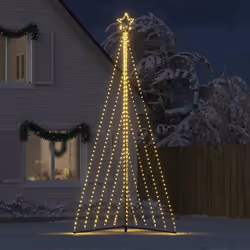 vidaXL Albero di Natale a LED 570 LED Bianco Caldo 399 cm - Vista aggiuntiva 3