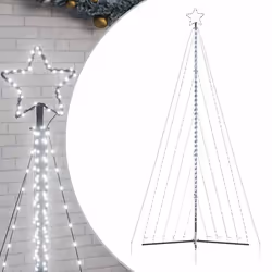 vidaXL Albero di Natale a LED 570 LED Bianco Freddo 399 cm - Vista aggiuntiva 2