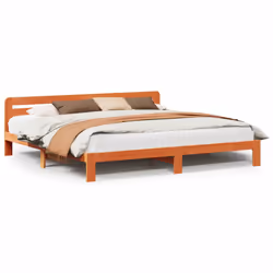 vidaXL Letto senza Materasso Marrone Cera 180x200 cm in Legno di Pino - Vista aggiuntiva 2