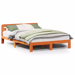 vidaXL Letto senza Materasso Marrone Cera 135x190 cm in Legno di Pino - Vista aggiuntiva 2