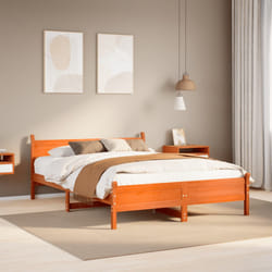vidaXL Letto senza Materasso Marrone Cera 140x190 cm in Legno di Pino