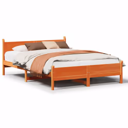 vidaXL Letto senza Materasso Marrone Cera 140x190 cm in Legno di Pino - Vista aggiuntiva 2