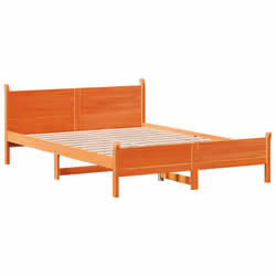 vidaXL Letto senza Materasso Marrone Cera 140x190 cm in Legno di Pino - Vista aggiuntiva 3