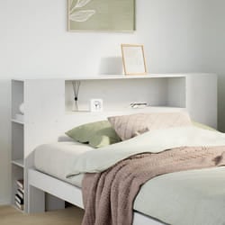 vidaXL Testiera con Ripiani Bianca 120 cm in Legno Massello di Pino