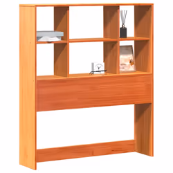 vidaXL Testiera con Ripiani Marrone Cera 100 cm in Legno di Pino - Vista aggiuntiva 2