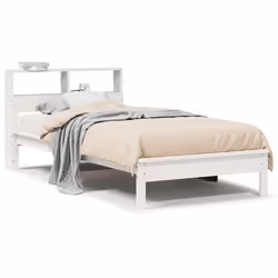vidaXL Letto Libreria senza Materasso Bianco 100x200 cm Legno di Pino - Vista aggiuntiva 2