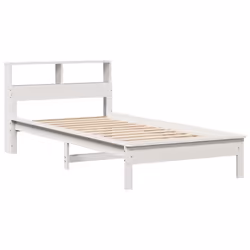 vidaXL Letto Libreria senza Materasso Bianco 100x200 cm Legno di Pino - Vista aggiuntiva 3