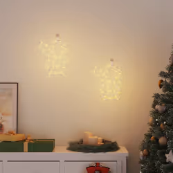 vidaXL Luci di Natale Babbo Natale 2 pz 35 LED Bianco Caldo - Vista aggiuntiva 3