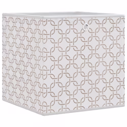 vidaXL Scatole Portaoggetti 4 pz Crema 32x32x32 cm Tessuto non Tessuto - Vista aggiuntiva 3
