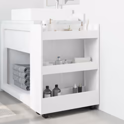 vidaXL Carrello portaoggetti stretto a 3 ripiani bianco in legno ingegnerizzato - Vista aggiuntiva 3