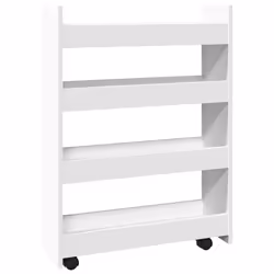 vidaXL Carrello portaoggetti stretto a 4 ripiani bianco in legno ingegnerizzato - Vista aggiuntiva 2