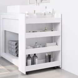 vidaXL Carrello portaoggetti stretto a 4 ripiani bianco in legno ingegnerizzato - Vista aggiuntiva 3