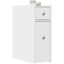 Armadietto da Bagno Stretto con Ruote Bianco in Truciolato Vidaxl 463627