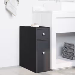 VidaXL 855287 armadietto di conservazione per bagno Nero - Vista aggiuntiva 3