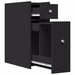 VidaXL 855287 armadietto di conservazione per bagno Nero - Vista aggiuntiva 7