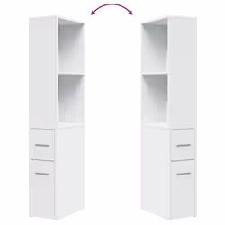 VidaXL 855295 armadietto di conservazione per bagno Bianco - Vista aggiuntiva 8