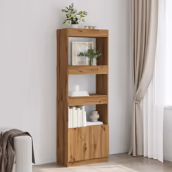 Colore: Rovere artigianale Materiale: Truciolato Dimensioni complessive: 63 x 33 x 180 cm (L x P x A) Dimensioni del ripiano: ...
