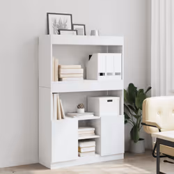 vidaXL Credenza Bianca 92x33x140 cm in Truciolato - Vista aggiuntiva 3