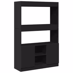 vidaXL Credenza Nera 92x33x140 cm in Legno Multistrato - Vista aggiuntiva 2