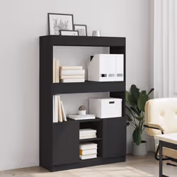 vidaXL Credenza Nera 92x33x140 cm in Legno Multistrato - Vista aggiuntiva 3