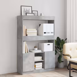 vidaXL Credenza Grigio Cemento 92x33x140 cm in Legno Multistrato - Vista aggiuntiva 3