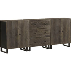Vidaxl - Credenze 3 pz Nere 60x33x75 cm in Legno Massello di Mango 2038