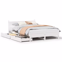 vidaXL Letto senza Materasso Bianco 140x190 cm Legno Massello di Pino - Vista aggiuntiva 2