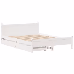 vidaXL Letto senza Materasso Bianco 140x190 cm Legno Massello di Pino - Vista aggiuntiva 3