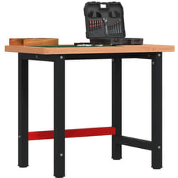 Banco Lavoro 100x60x83 cm Legno Massello Faggio Rettangolare Vidaxl 339913
