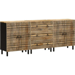 Vidaxl - Credenze 3 pz in Legno Massello di Mango