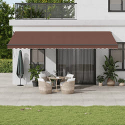 Vidaxl - Tenda da Sole Retrattile Automatica con led Marrone 600x300 cm