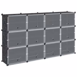 vidaXL Organizzatore Portaoggetti con 12 Cubi e Ante Trasparenti in PP - Vista aggiuntiva 2