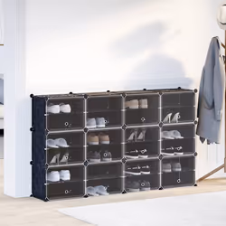 vidaXL Organizzatore Portaoggetti con 12 Cubi e Ante Trasparenti in PP - Vista aggiuntiva 3