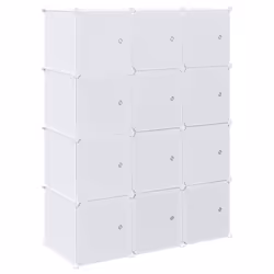vidaXL Organizzatore Portaoggetti con 12 Cubi e Aste per Appendere PP - Vista aggiuntiva 2