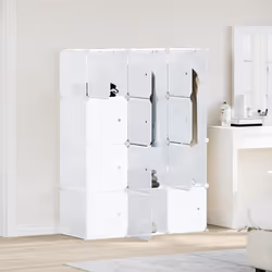 vidaXL Organizzatore Portaoggetti con 12 Cubi e Aste per Appendere PP - Vista aggiuntiva 3