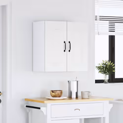 vidaXL Pensile da Cucina Kalmar Bianco in Legno Multistrato - Vista aggiuntiva 3