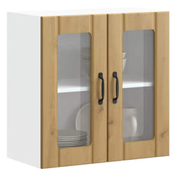 vidaXL Pensile da Cucina con Porta in Vetro Lucca Rovere Artigianale