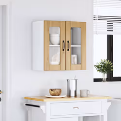 vidaXL Pensile da Cucina con Porta in Vetro Lucca Rovere Artigianale - Vista aggiuntiva 3