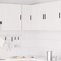 vidaXL Pensile da Cucina ad Angolo Porto Bianco in Legno Multistrato - Vista aggiuntiva 3