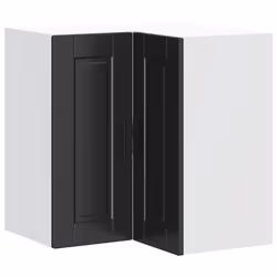 vidaXL Pensile da Cucina ad Angolo Porto Nero in Legno Multistrato - Vista aggiuntiva 2