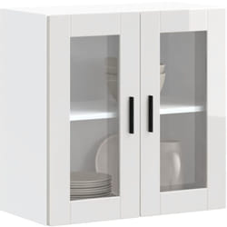 Pensile da Cucina con Porta in Vetro Porto Bianco Lucido Vidaxl 3430