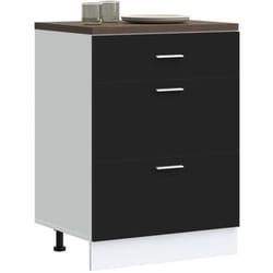 Base da Cucina Nero in Legno Multistrato Vidaxl 176992