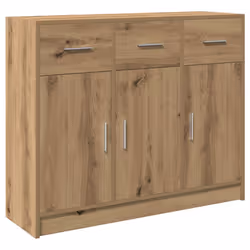 vidaXL Credenza Rovere Artigianale 91x28x75 cm in Legno Multistrato - Vista aggiuntiva 2